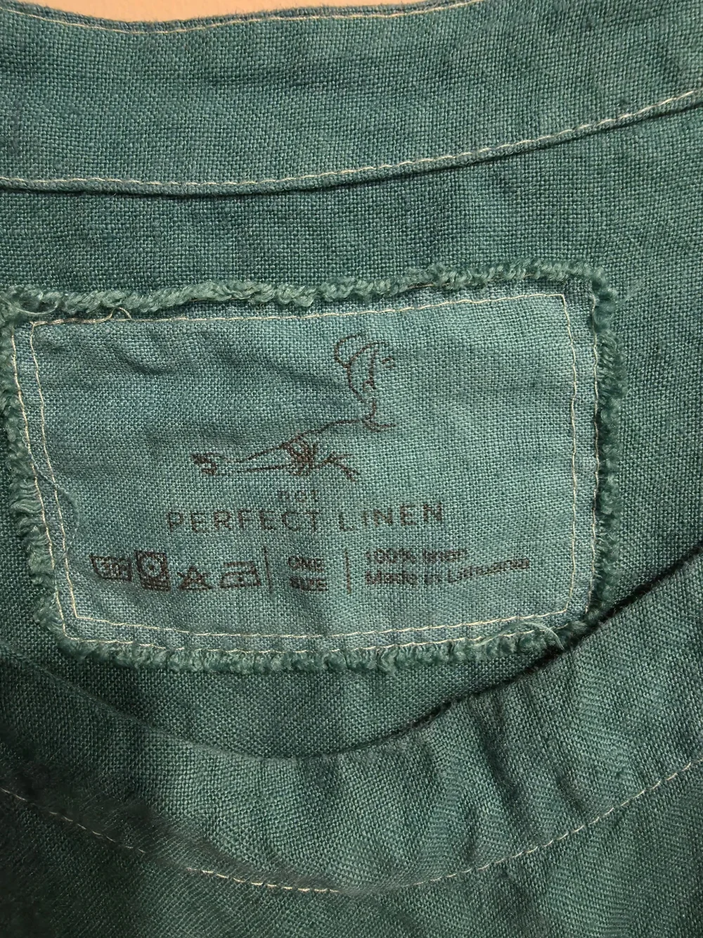 Not Perfect Linen LPN Teal Top One Size 100% Linen - Picture 4 of 6